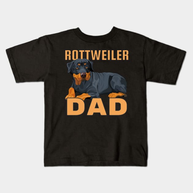 Rottweiler Dog Dad Kids T-Shirt by soulfulprintss8